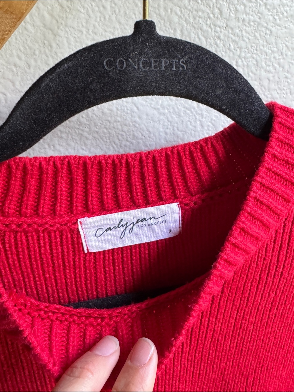 CJLA Red Cropped Crewneck Sweater - Women - Picture 7 of 8